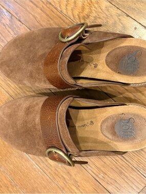 Sofft Billie DARK BROWN Suede Slip On Women’s Clog Mule Leather Shoes Size 7